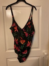 Ladies Black Floral Swim Suit