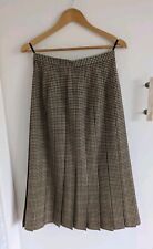 M&S Brown Check Wool Skirt Vintage Size 10 W 28" L 31.5" UK VGC