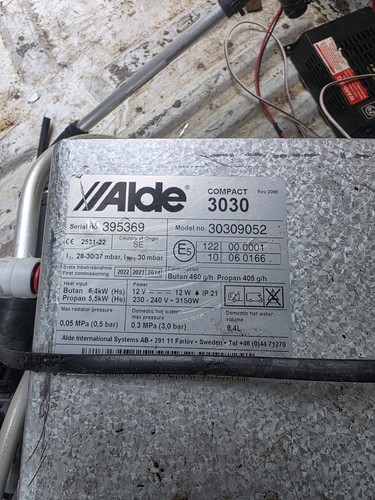 Alde 3030 boiler breaking for - alde,