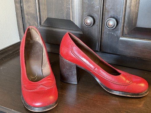 Vtg 70s red - 70s, leather