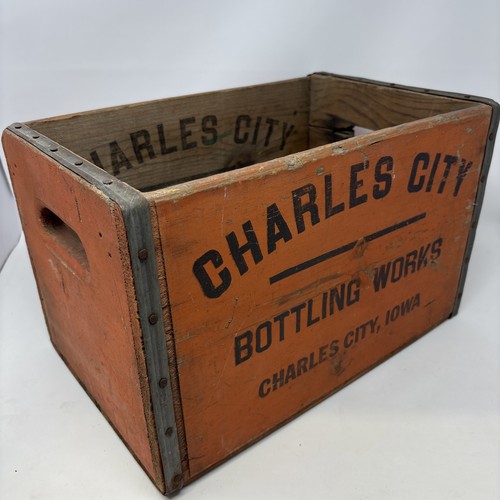 Vtg charles city iowa bottle - city,