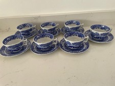 Vintage 7 X Spode Blue Italian