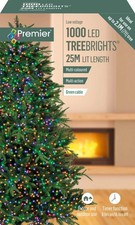 Premier 1000 LED Multi-Action TreeBrights Christmas Tree Lights with Timer MULTI