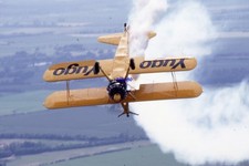 35mm Aircraft Slide Stearman N54922 Yugo Cars Aerobatic Wing Walker Air-Air