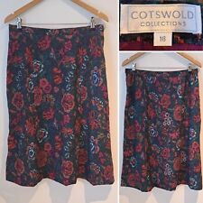 COTSWOLD COLLECTION JACQUARD TEXTURED PRINT PURPLE FLORAL SKIRT SIZE 16 W32
