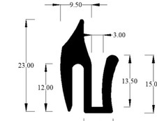 Jaguar Mk2 Rear bumper sealing Rubber between bumper and body BD9949  per metre