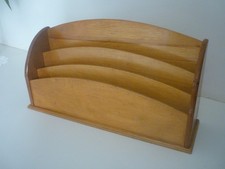Vintage Wooden Stationary Organiser Letter Rack
