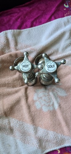 Antique brass bath taps - bath,