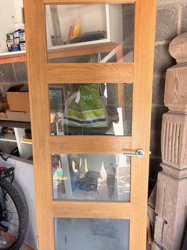Oak glazed internal door - glazed,