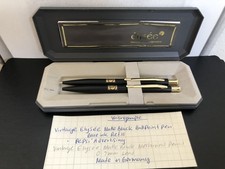 Vintage Elysee Matte Black Ballpoint Pen & Pencil. “Pepsi” Advertising