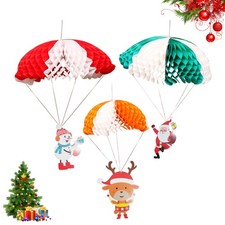  3 PCS Christmas Ornaments Hanging Honeycomb Parachute Decoration