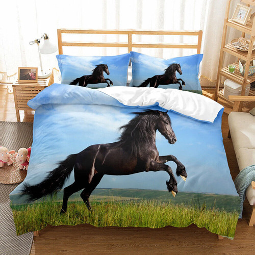 Steed horses grassland duvet - steed,