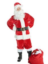 Deluxe Santa Costume Suit Super Soft Large Mens Jacket Trousers Belt Boot Covers
