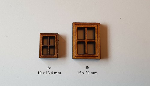 Pack mdf laser cut windows - 10,