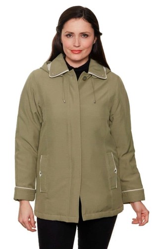 Olive stone polyester hooded - polyester,