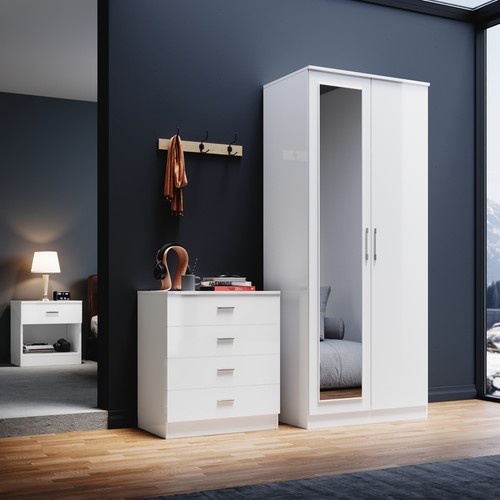 High gloss door wardrobe - high, 2