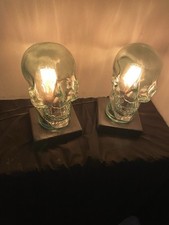 Pair Of Skull Bedside Lamps