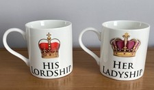 His Lordship Her Ladyship Pair Of Fine China Mugs The Leonardo Collection 