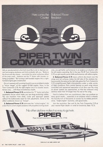 1969 piper twin comanche - 1969,