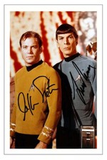 WILLIAM SHATNER & LEONARD NIMOY STAR TREK SIGNED PHOTO PRINT AUTOGRAPH