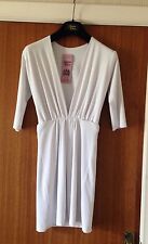 Gorgeous Couture White Plunge Neck Izabel Dress, Size XS, RRP £135
