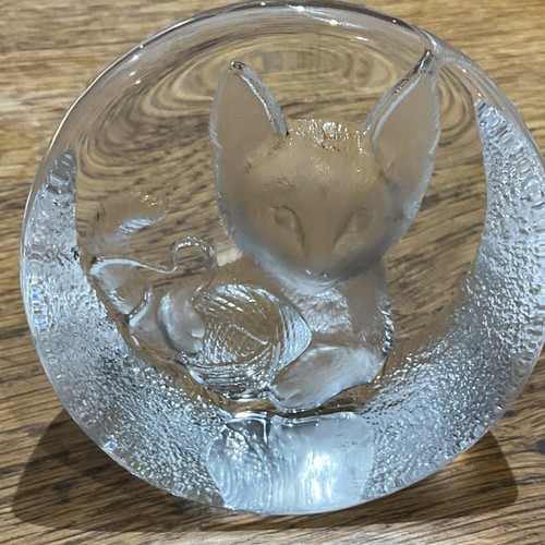 Clear glass crystal cat - clear,