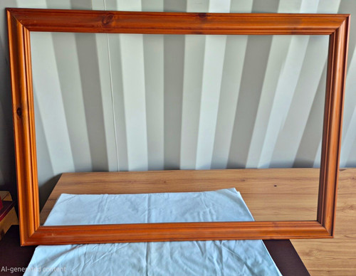 Rectangular wooden wall mirror - rectangular,
