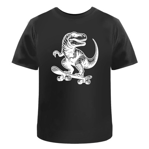 Dinosaur skateboard - on, a