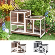 Wooden Rabbit Hutch Bunny