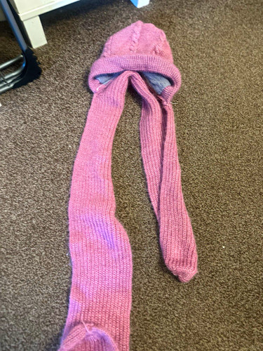 Pink knit squirrel hat scarf - squirrel, &