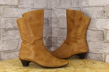 TAN LEATHER MID HEEL MID CALF