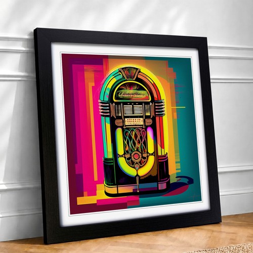 Jukebox fauvism framed wall - framed,