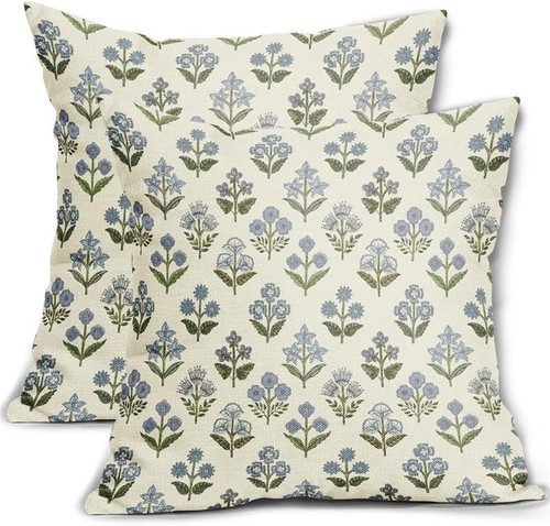 Blue green block print - block,