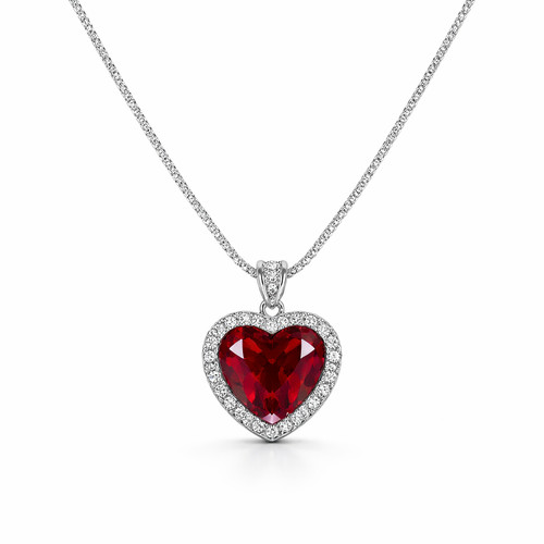 Ruby heart necklace - heart,
