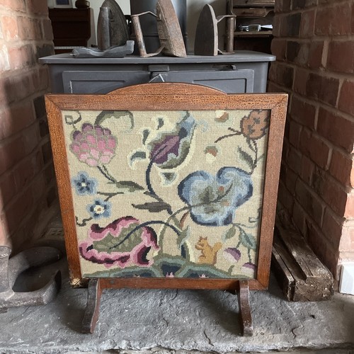 Antique oak fire - fire, screen