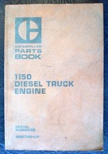 CATERPILLAR 1150 DIESEL TRUCK ENGINE SPARE PARTS BOOK LIST 1972