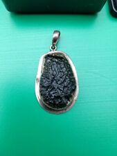 Moldavite Crystal Pendant silver 925 Rare Czech Mineral