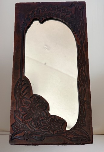 Vintage aztec leather and wood - leather,