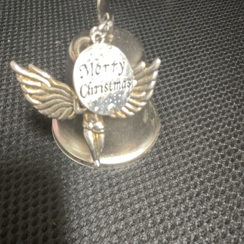 Silver metal angel wings bell - wings,
