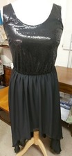 Gorgeous Sleeveless Black Dress by Red Herring @ Debenhams, Size 12, Sequin Top