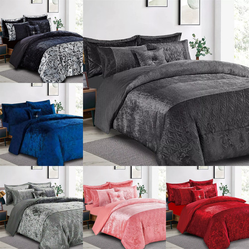 Piece crushed velvet duvet - velvet,