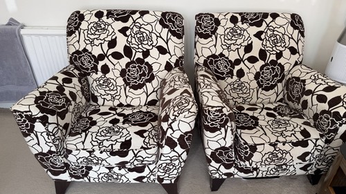 Fabric armchairs off white - 2x,