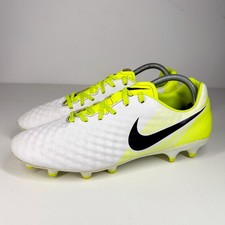 Nike Magista Opus II FG Men’s Football Boots UK Size 10 White Yellow Black 2016