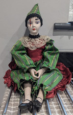 Haunted Clown Doll Vintage Porcelain Handmade Clown Figure