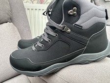 Brand new Cotton TRADERS Mens Black & Grey Ramble Waterproof Walking Boots UK10