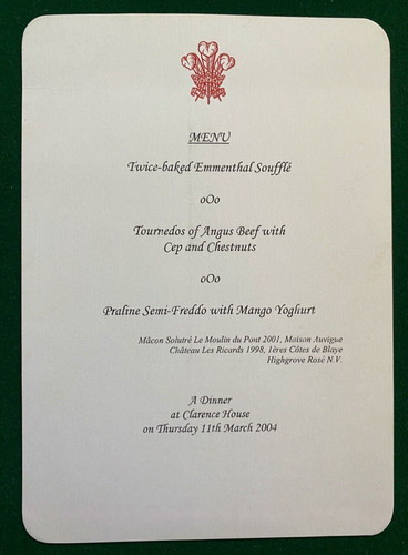 Antique royal menu prince - menu,