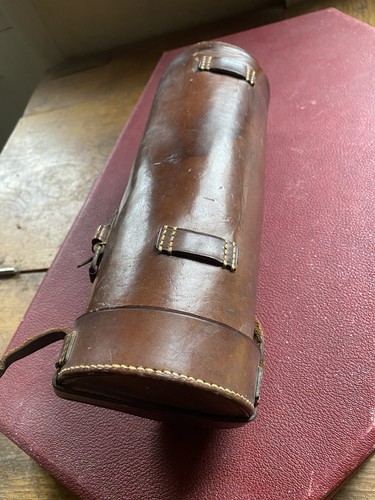 Antique leather flask case - leather,