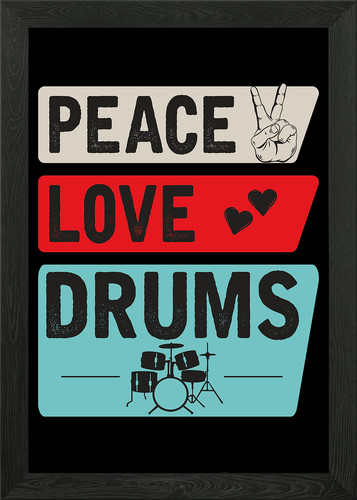 Peace love drums - love, wall