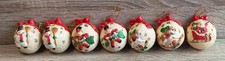 Vtg Shatterproof Blow Mold Christmas Baubles/Ornaments Santa, Snowman Set Of 7