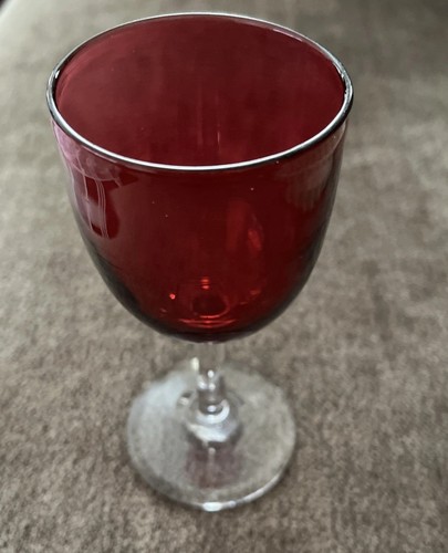 Vintage cranberry wine glass - wine,
